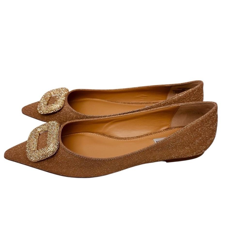 Women's Steve Madden Tink Color Gold Pointy Ballet Flat Size 8M NWB - Picture 9 of 13